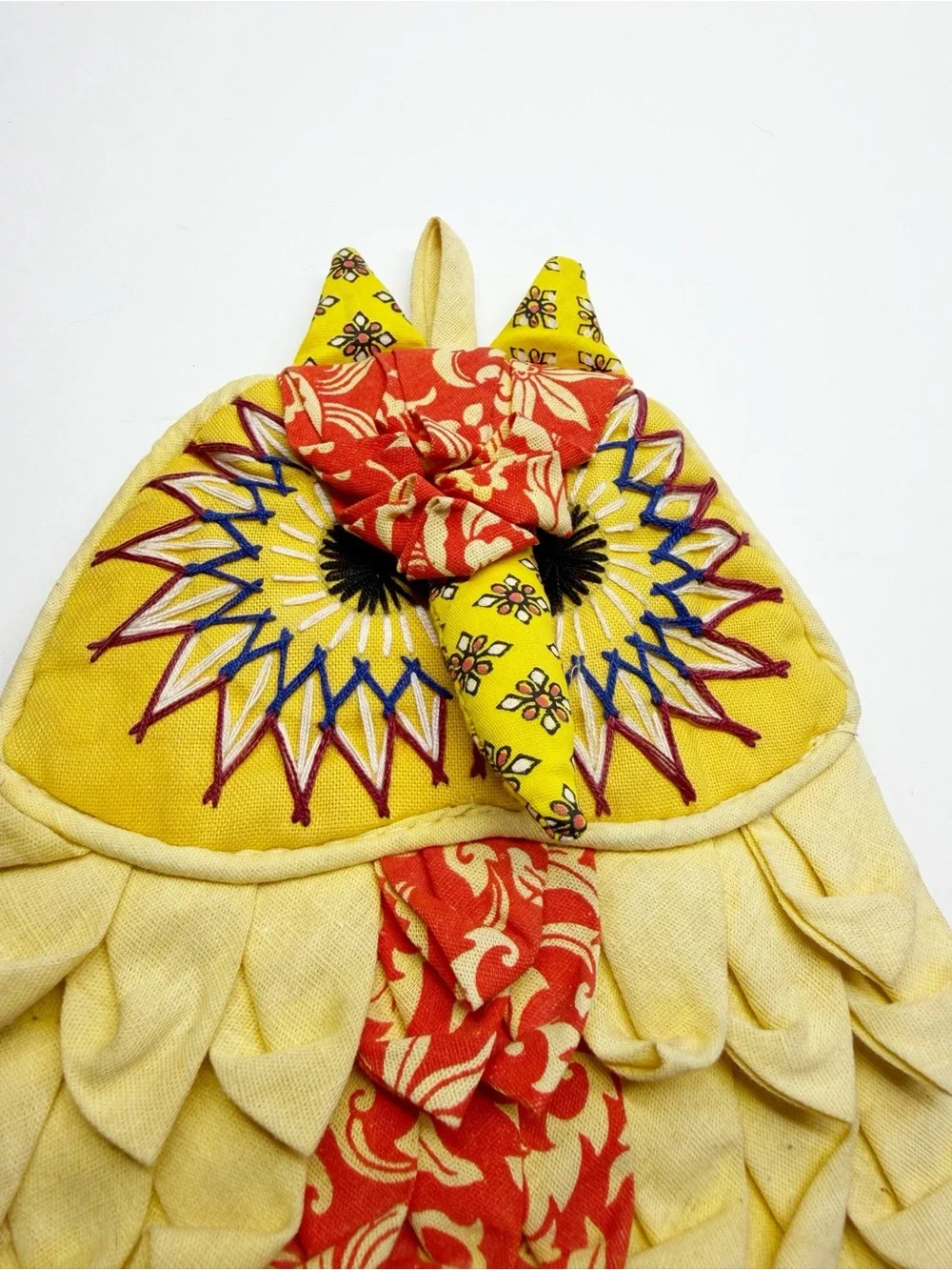 Vintage 70s 3D Owl Oven Mitt Retro Mod